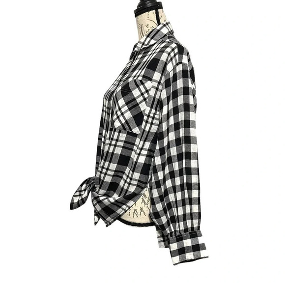 Topshop Check Murphy Button Down Shirt Size 4-6 NWT - Picture 7 of 9